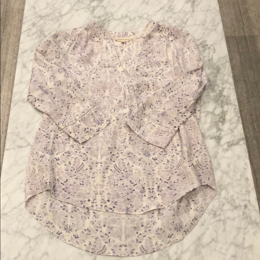 Rebecca Taylor Lavender Floral Print Blouse